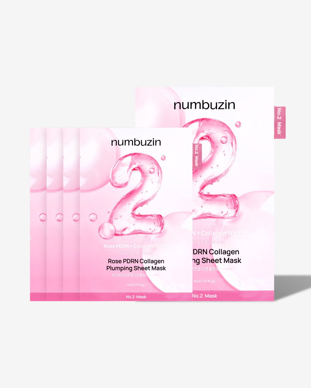 numbuzin No.2 Rose PDRN Collagen Plumping Sheet Mask (5 Masks)